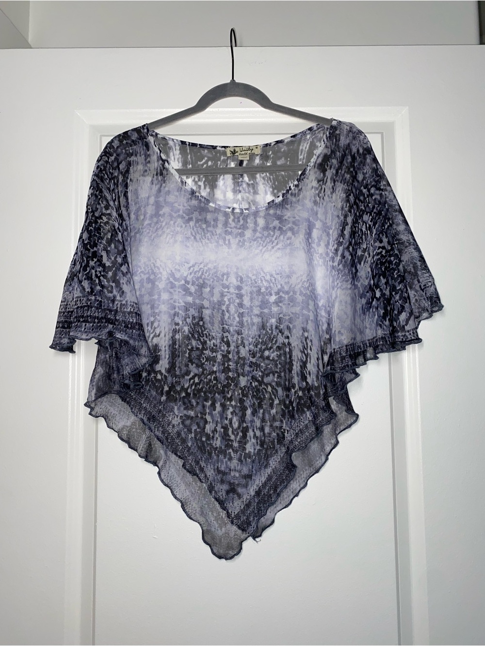 Unity World Wear Gray & Black Sheer Ombre Top